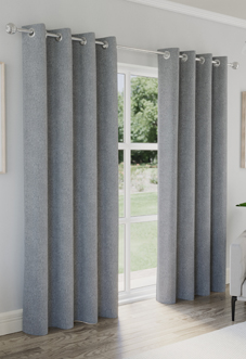 Austin (Blackout) Eyelet, Grey - Ready Made Curtains